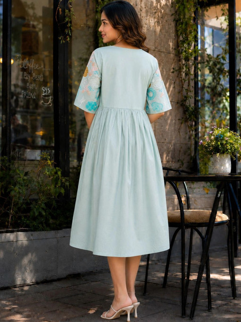 CORSICA Floral Print A-Line Dress - Image 4