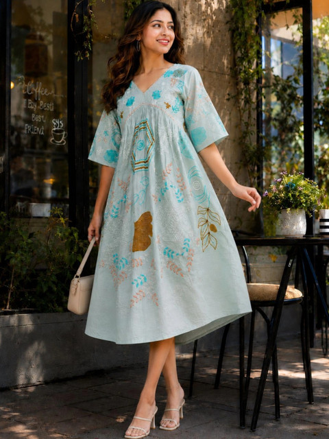 CORSICA Floral Print A-Line Dress - Image 2