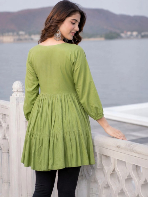 SZN Women Ethnic Motifs Embroidered A-Line Dress - Image 6