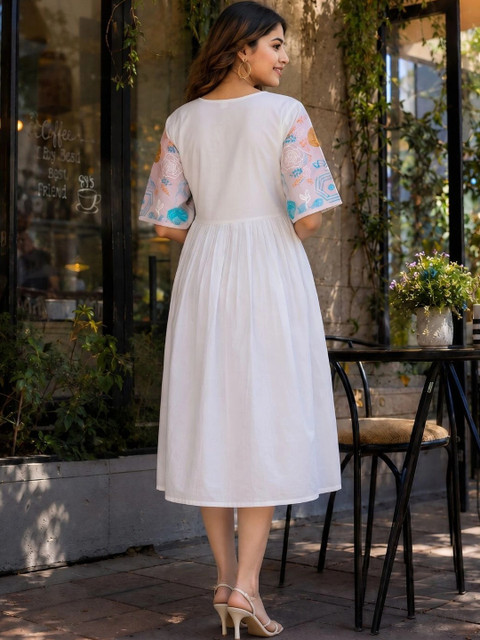 Moda Rapido Floral Print A-Line Midi Dress - Image 6