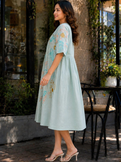 CORSICA Floral Print A-Line Dress - Image 5