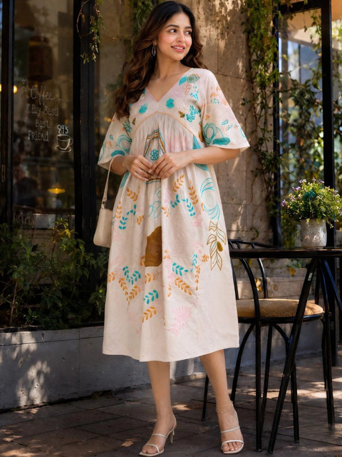 Moda Rapido Floral Print A-Line Midi Dress - Image 2