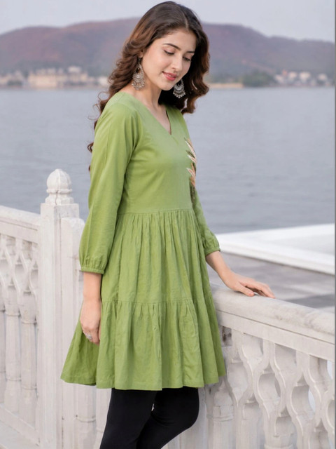 NAVYAAZRI Women Embellished Embroidered A-Line Dress - Image 5