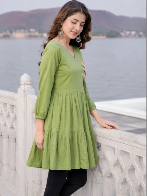 SZN Women Ethnic Motifs Embroidered A-Line Dress - Image 3