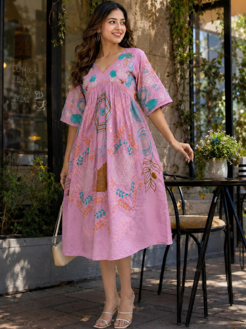 CORSICA Floral Print A-Line Dress - Image 2