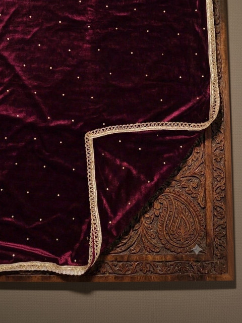 GLOBAL DRESS Velvet Dupatta with Zari - Image 3
