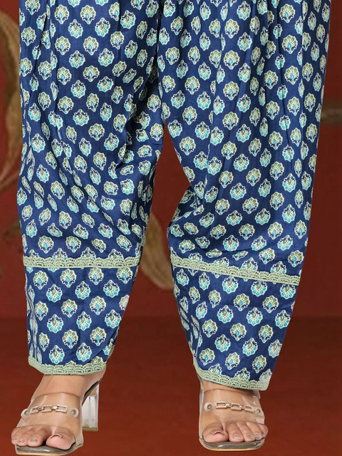 Sangria Women Ethnic Motifs Printed Regular Pure Cotton Kurta with Patiala & With Dupatta - Image 7