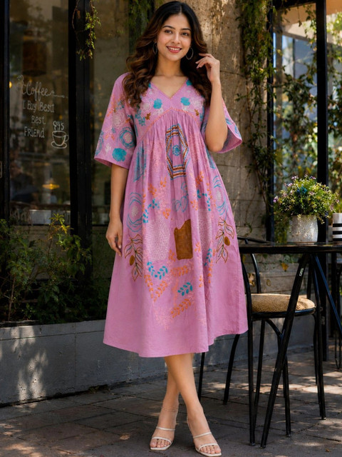 CORSICA Floral Print A-Line Dress - Image 6