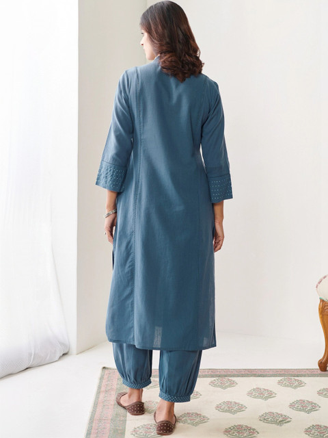 Anouk Women Ethnic Motifs Regular Beads and Stones Kurta with Trousers & With Dupatta - Image 2
