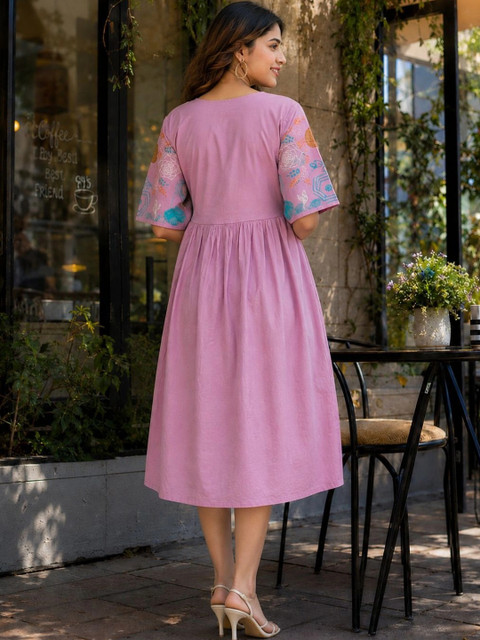 CORSICA Floral Print A-Line Dress - Image 3