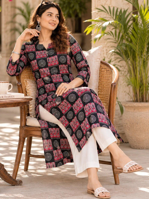 GREYSHADE Women Geometric Printed Kurta