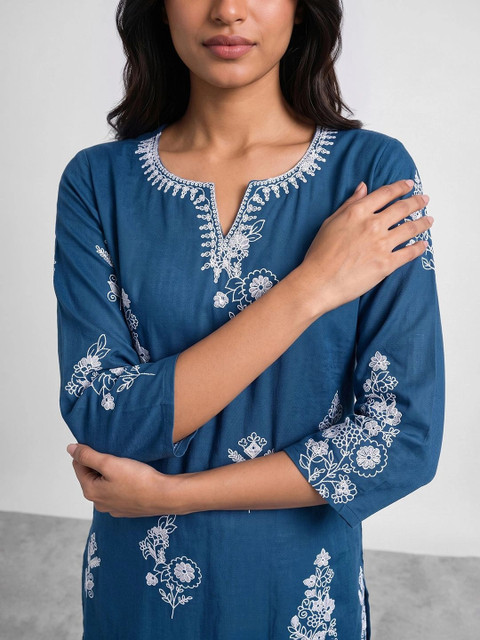 Melange by Lifestyle Women Embroidered Thread Work Kurta - Image 5