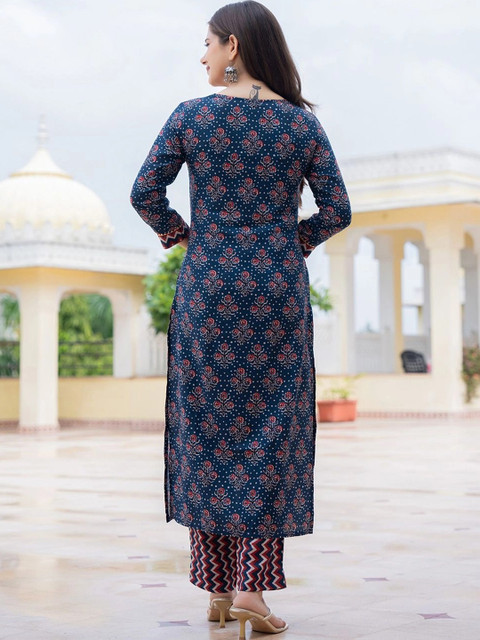 all about you Women Ethnic Motifs Printed Regular Kurta with Trousers & With Dupatta - Image 2