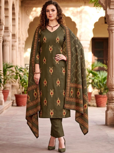 Laasika Women Ethnic Motifs Printed Regular Kurta with Trousers & With Dupatta