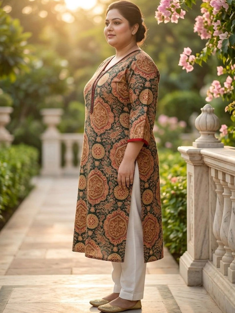Sztori Women Ethnic Motifs Printed Thread Work Indie Prints Kurta - Image 7