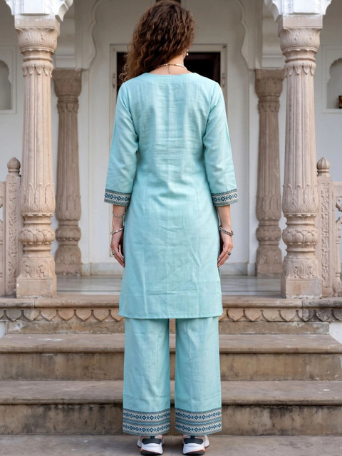 Laasika Embroidered Tunic with Trousers - Image 2