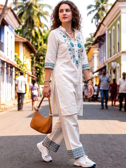 Laasika Embroidered Tunic with Trousers - Image 3