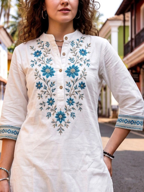 Laasika Embroidered Tunic with Trousers - Image 5