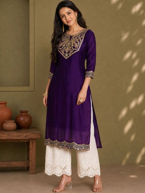 rarethread Women Ethnic Motifs Embroidered Kurta