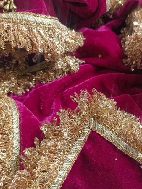 GLOBAL DRESS Velvet Dupatta with Sequinned - Image 3