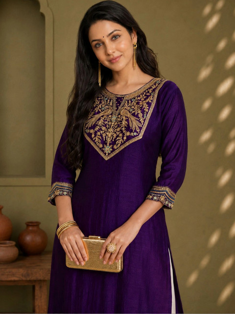 rarethread Women Ethnic Motifs Embroidered Kurta - Image 7