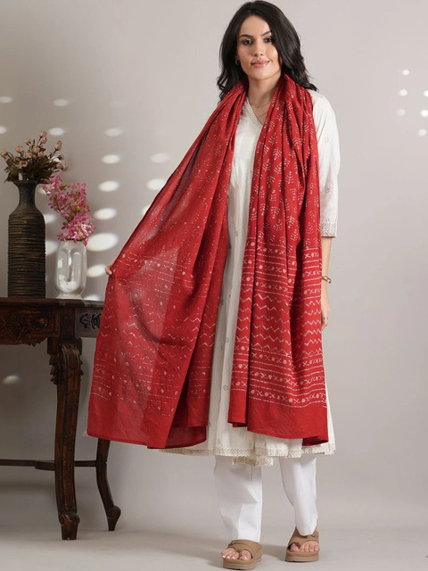 Style Shoes Ethnic Motifs Printed Pure Cotton Block Print Dupatta - Image 6