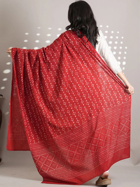 Style Shoes Ethnic Motifs Printed Pure Cotton Bandhani Dupatta - Image 6