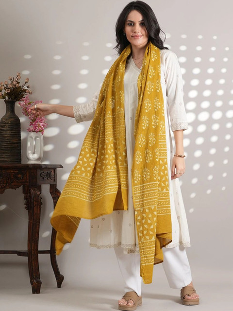 Style Shoes Printed Pure Cotton Block Print Dupatta - Image 6