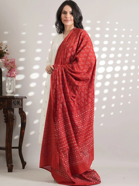 Style Shoes Ethnic Motifs Printed Pure Cotton Block Print Dupatta - Image 2