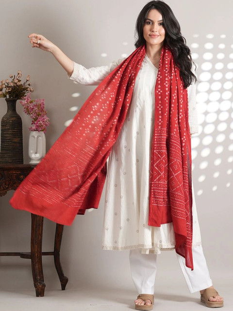 Style Shoes Ethnic Motifs Printed Pure Cotton Bandhani Dupatta - Image 5
