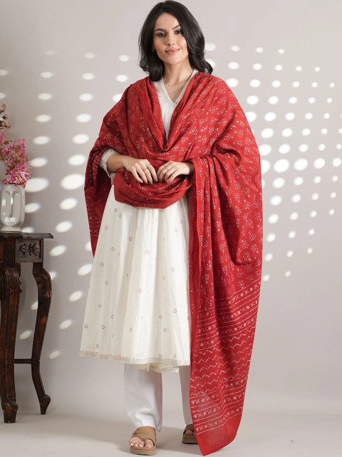 Style Shoes Ethnic Motifs Printed Pure Cotton Block Print Dupatta - Image 3