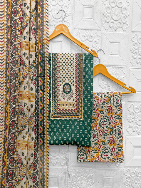 CLEMIRA Printed Pure Cotton Unstitched Dress Material