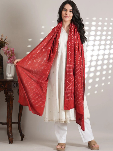 Style Shoes Ethnic Motifs Printed Pure Cotton Bandhani Dupatta - Image 7
