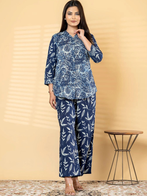 Readiprint Floral Cotton Printed Tunic with Trousers