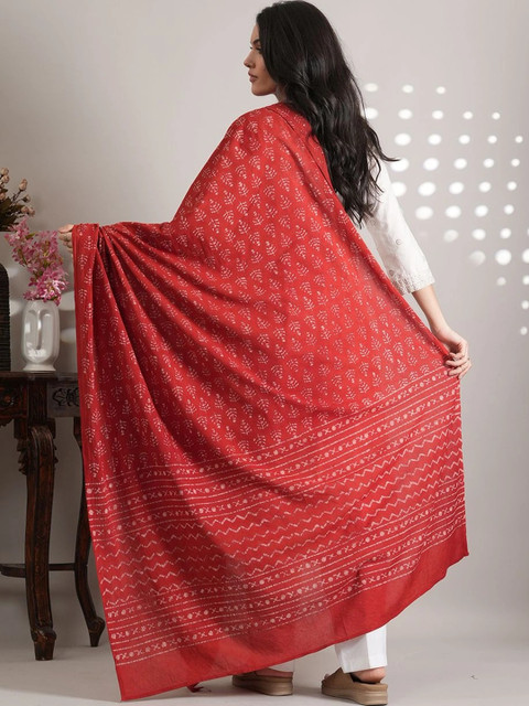 Style Shoes Ethnic Motifs Printed Pure Cotton Block Print Dupatta - Image 4