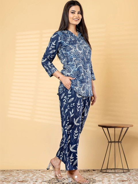 Readiprint Floral Cotton Printed Tunic with Trousers - Image 5