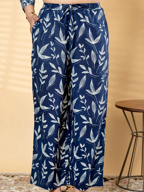 Readiprint Floral Cotton Printed Tunic with Trousers - Image 3
