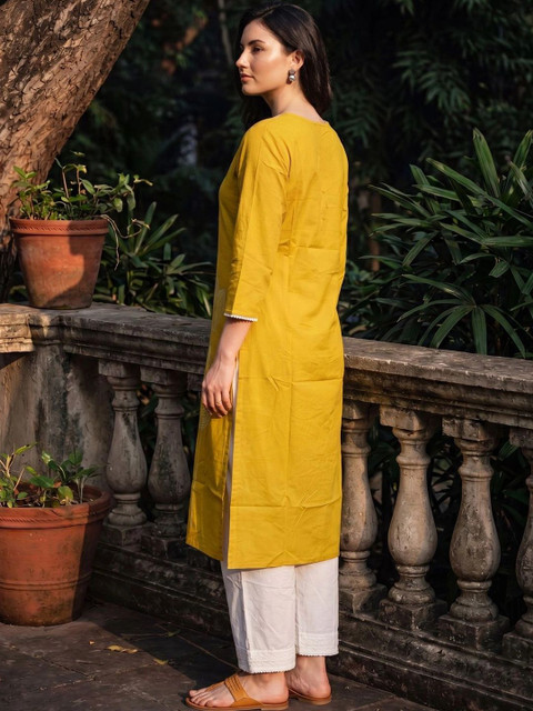 Indo Era Women Ethnic Motifs Embroidered Thread Work Kurta - Image 4