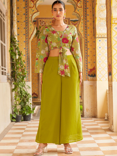 Tikhi Imli Floral Printed Top with Palazzos