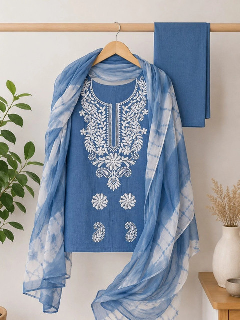 FABLIC Embroidered Pure Cotton Unstitched Dress Material - Image 2