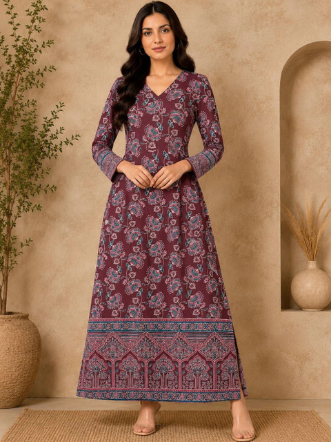 AMOUS Ethnic Motifs Print Maxi Dress