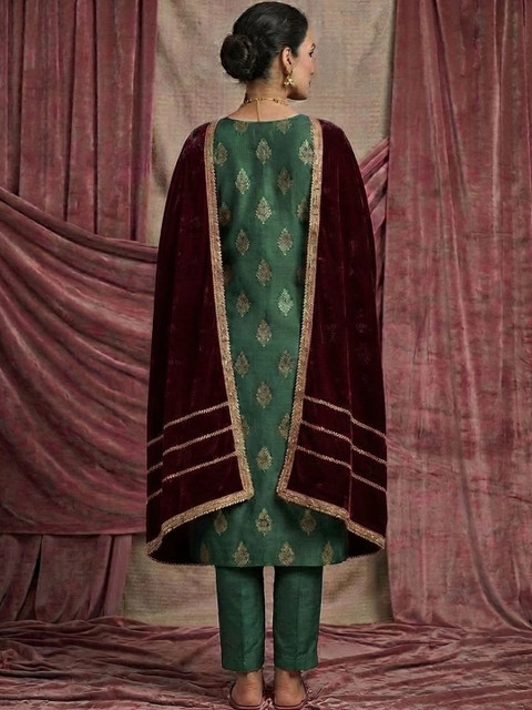 GLOBAL DRESS Velvet Blend Dupatta with Zari - Image 2