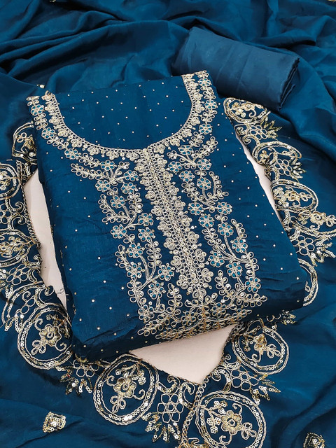 M FASHION Raw Silk Unstitched Dress Material