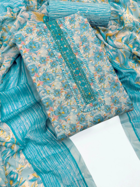 all about you Printed Pure Cotton Unstitched Dress Material