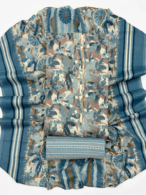 all about you Printed Pure Cotton Unstitched Dress Material - Image 6