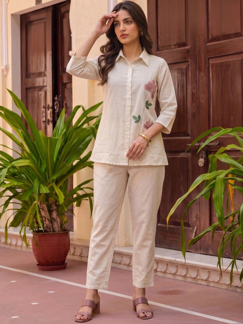 Rangita Cotton Embroidered Shirt with Trousers