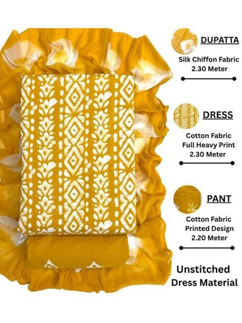 all about you Printed Pure Cotton Unstitched Dress Material - Image 5