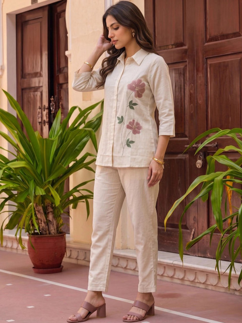 Rangita Cotton Embroidered Shirt with Trousers - Image 2