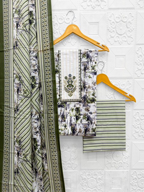 all about you Printed Pure Cotton Unstitched Dress Material - Image 4