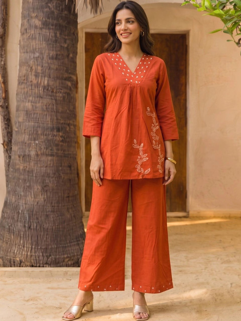 Rangita Cotton Embroidered Tunic with Trousers